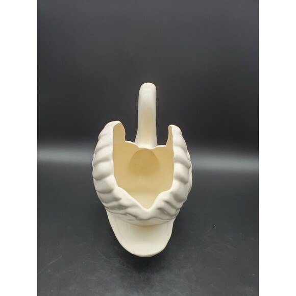 Mid-Century Modern Large Swan Planter 7" Tall Bisque Color Ceramic - Picture 5 of 12